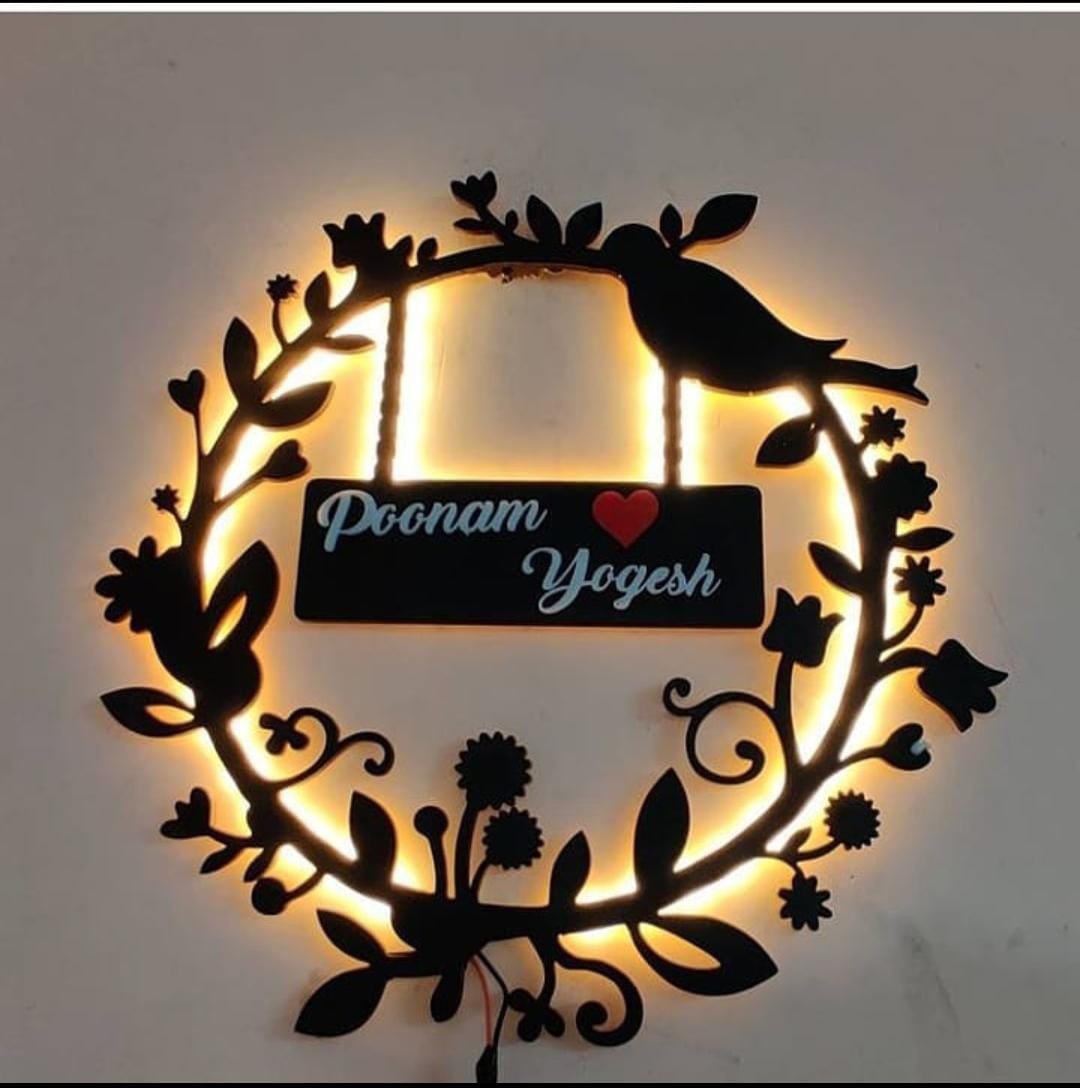 CUSTOMISED WOODEN LED NAME PLATE