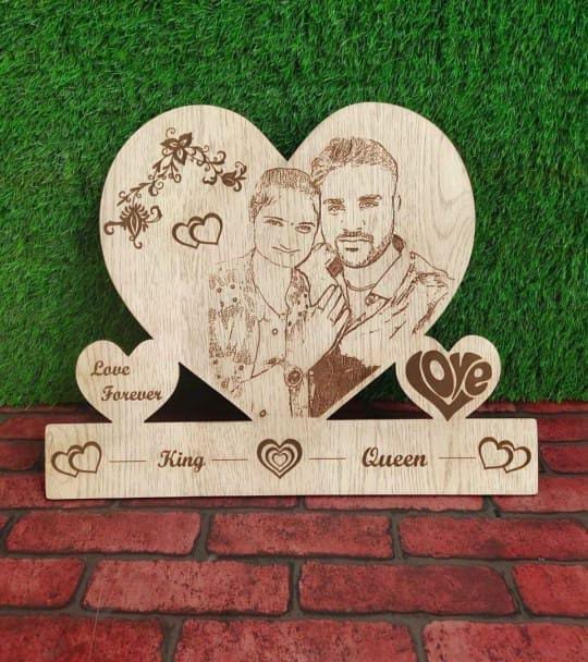 PERSONALISED WOODEN  PHOTO ENGRAVED PLAQUE